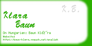 klara baun business card